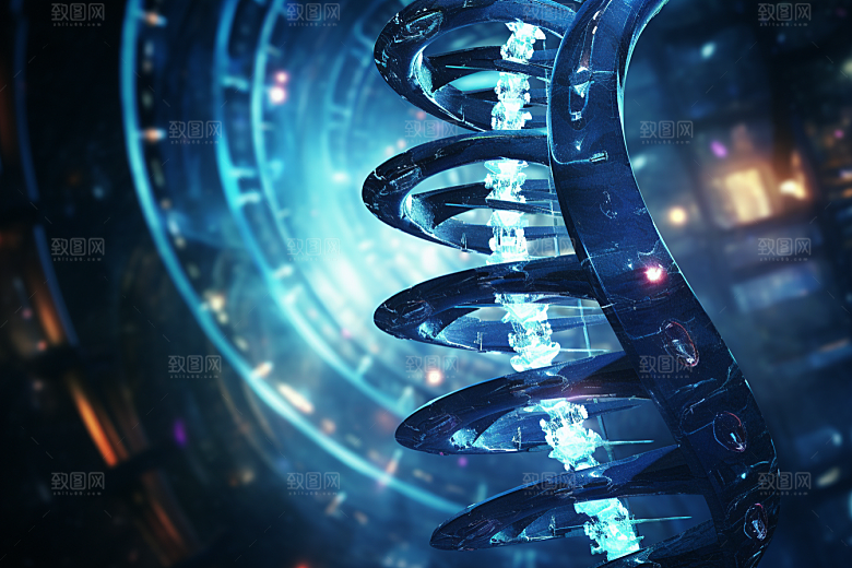 DNA螺旋结构模型3D效果图