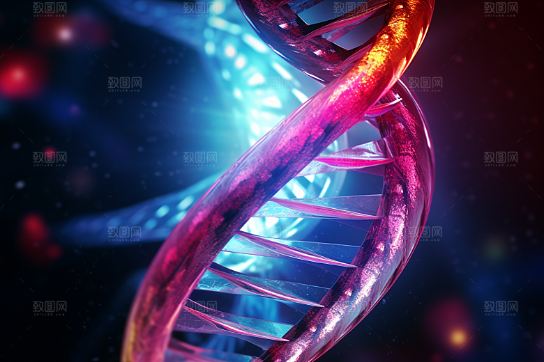 DNA螺旋结构显微生物效果图