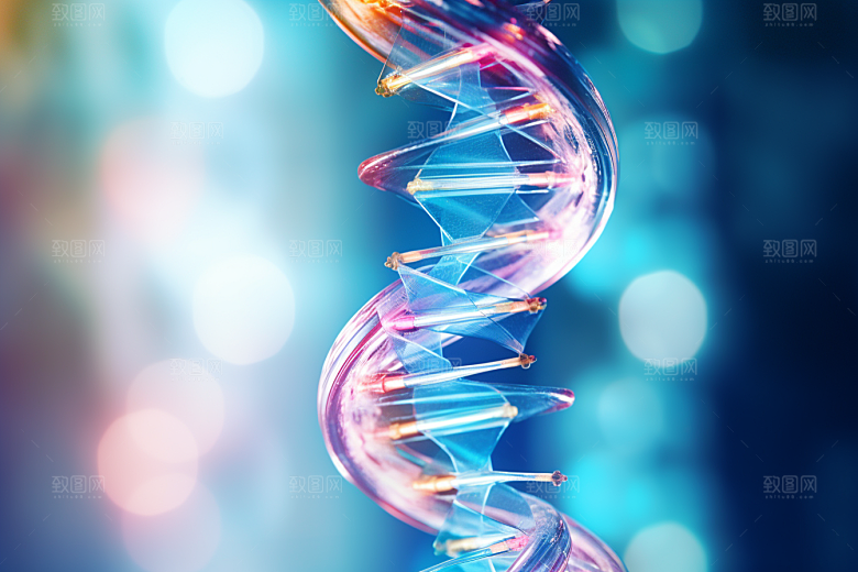 DNA螺旋结构科学3D效果图