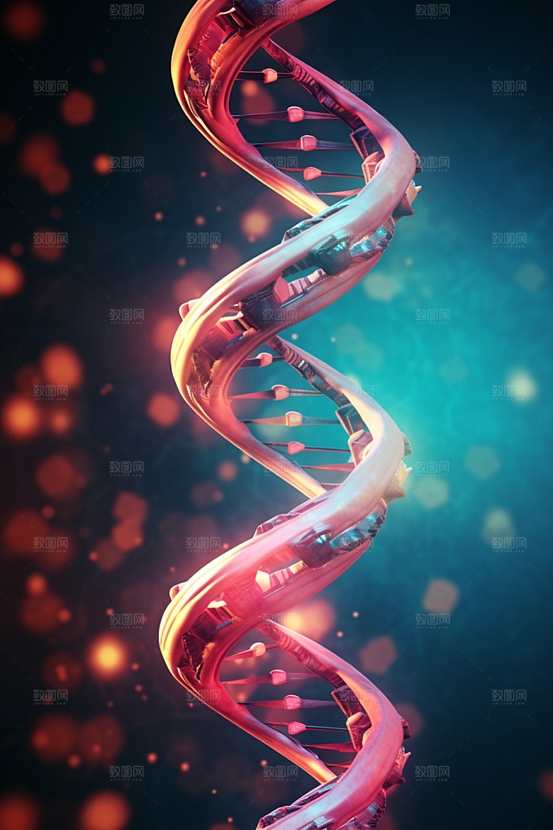 DNA螺旋结构科学显微效果图