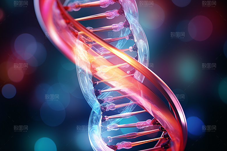 DNA螺旋结构生物立体效果图