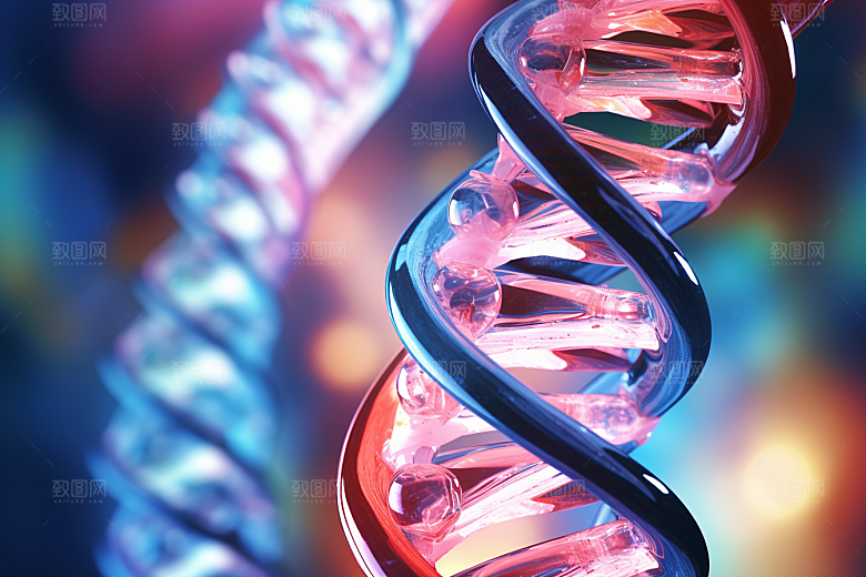 DNA螺旋结构微观显微效果图