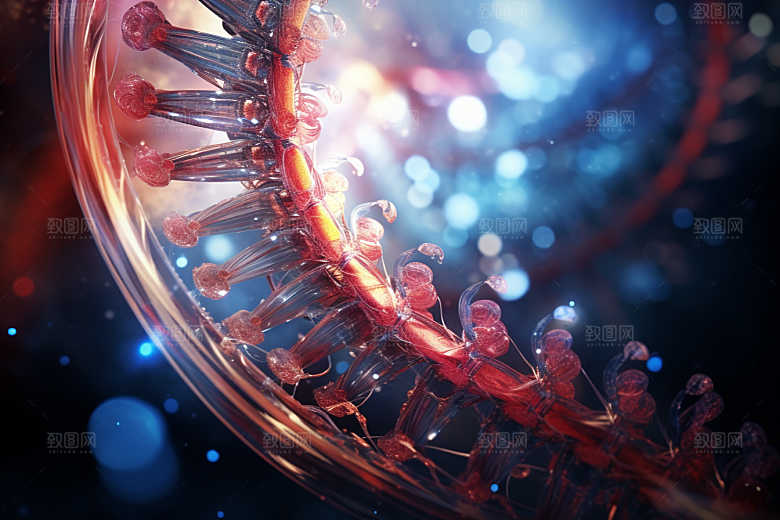 DNA螺旋结构生物医学效果图