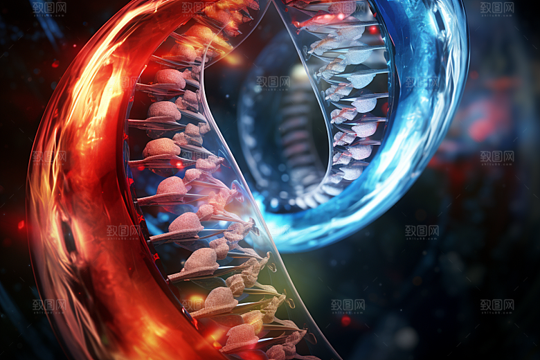 DNA螺旋结构模型科学效果图