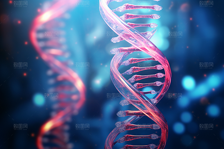 DNA螺旋结构科学显微效果图