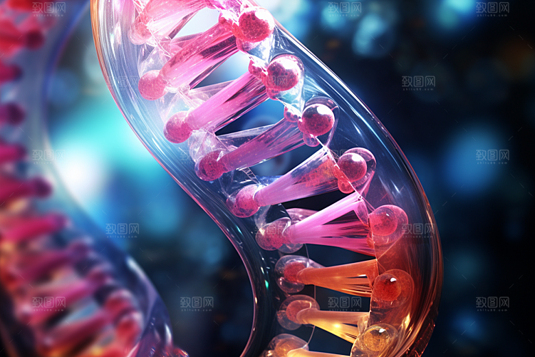 DNA螺旋结构生物立体效果图