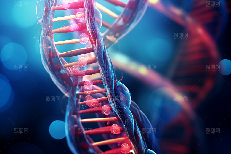 DNA螺旋结构3D立体效果图