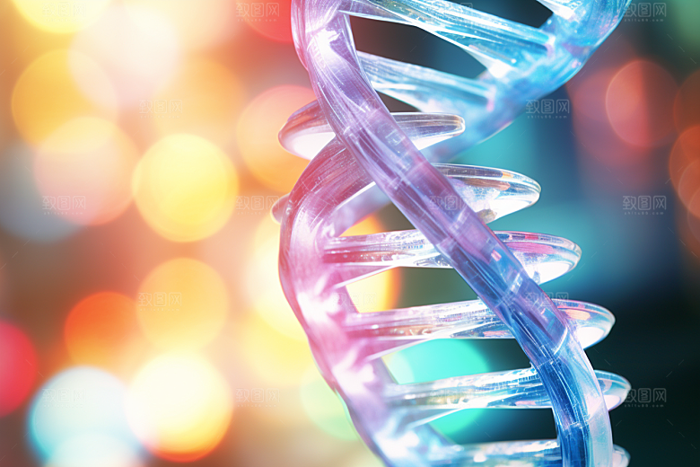DNA螺旋结构生物渲染效果图