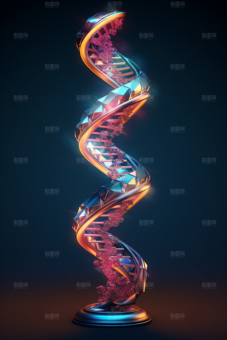DNA螺旋结构3D基因效果图