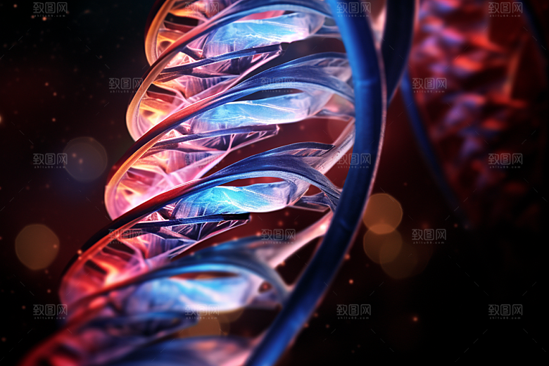DNA螺旋结构立体显微效果图