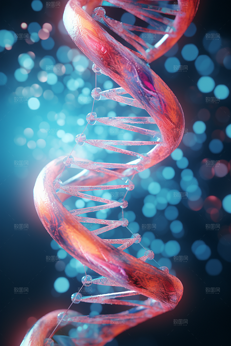 DNA螺旋结构生物立体效果图