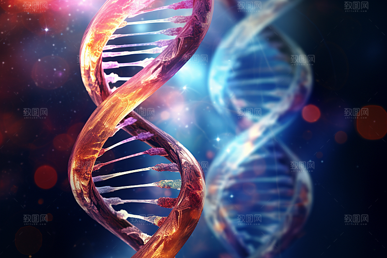DNA螺旋结构科学3D效果图