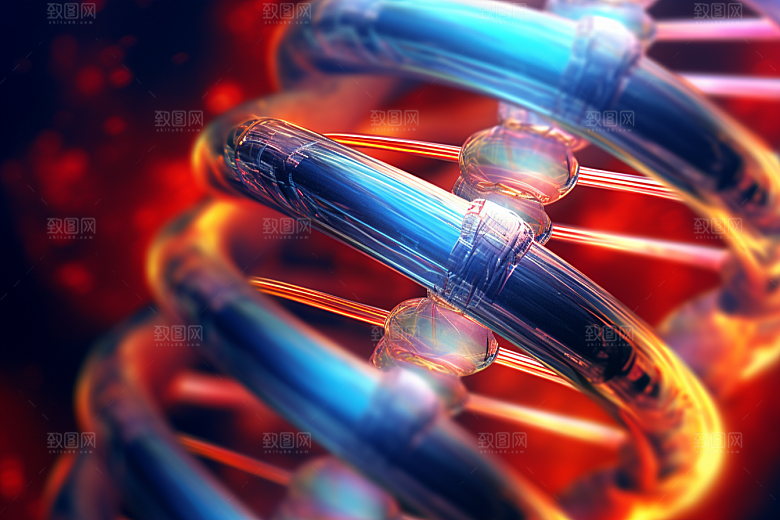 DNA螺旋结构渲染生物效果图
