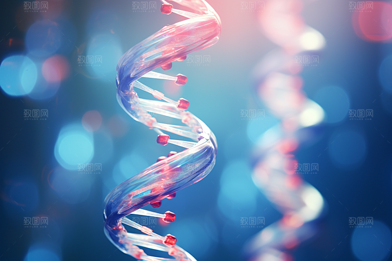 DNA螺旋结构渲染生物效果图