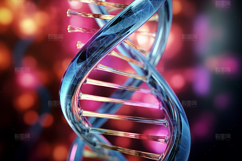 DNA螺旋结构微观生物效果图