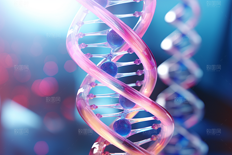 DNA螺旋结构显微立体效果图