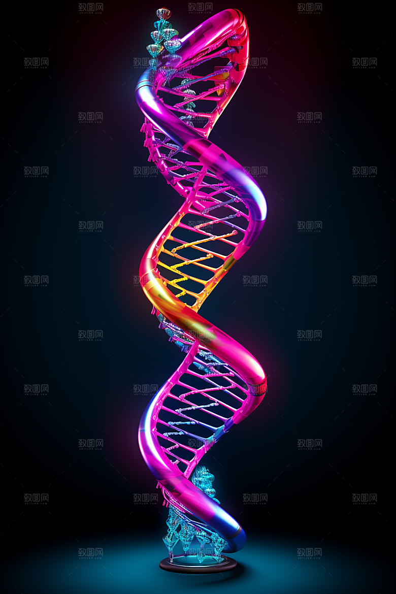 DNA螺旋结构3D高清效果图
