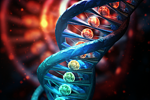 DNA螺旋结构生物模型效果图