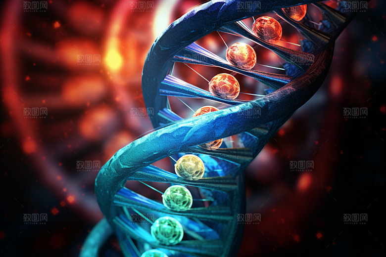 DNA螺旋结构生物模型效果图