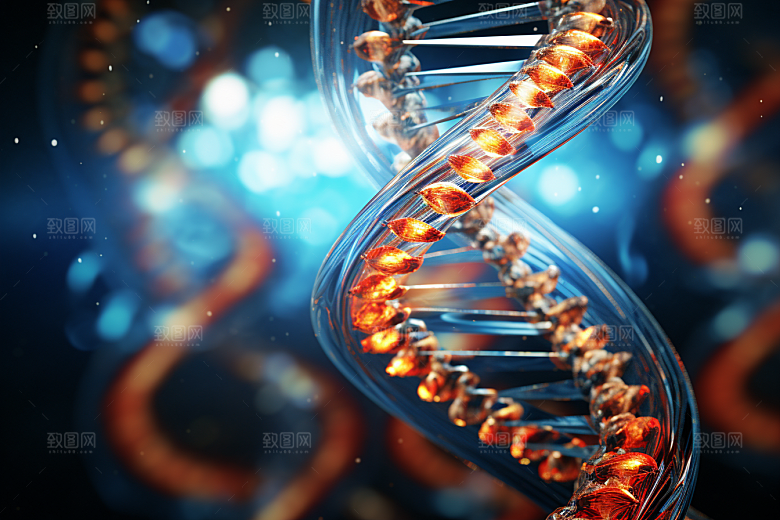 DNA螺旋结构科学生物效果图