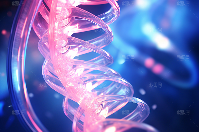 DNA螺旋结构显微生物效果图