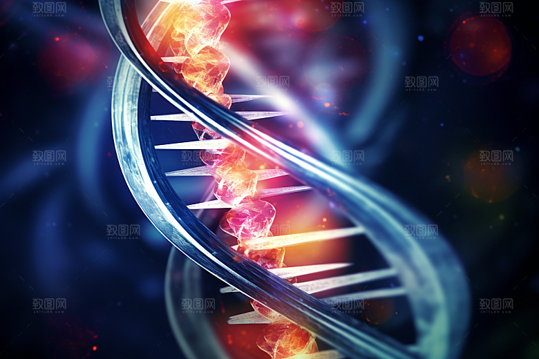 DNA螺旋结构医疗显微效果图