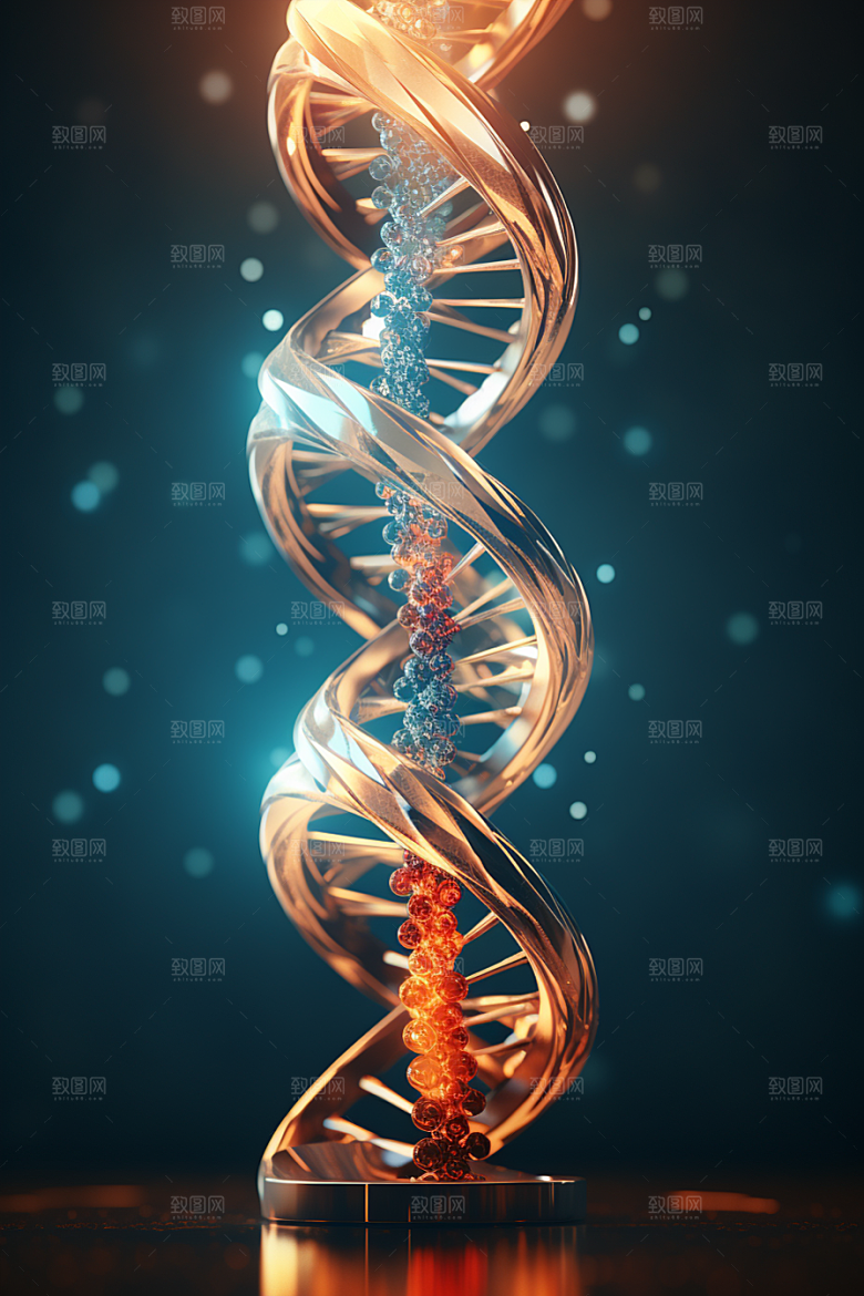 DNA螺旋结构微观生物效果图