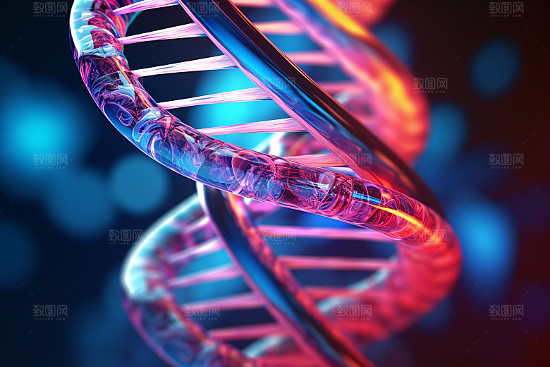 DNA螺旋结构高清科学效果图