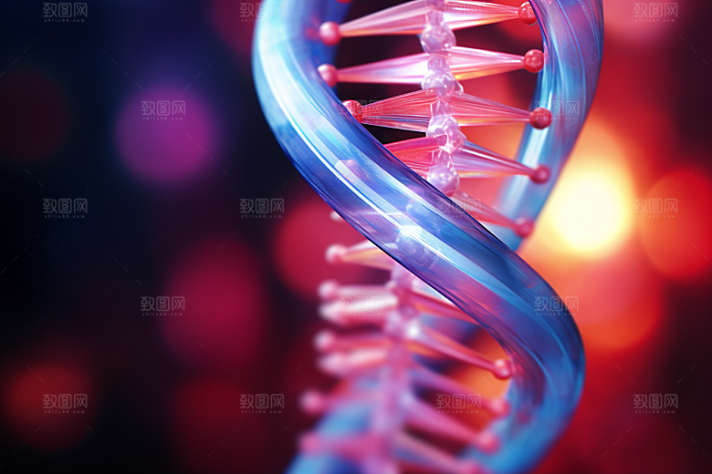 DNA螺旋结构高清渲染效果图