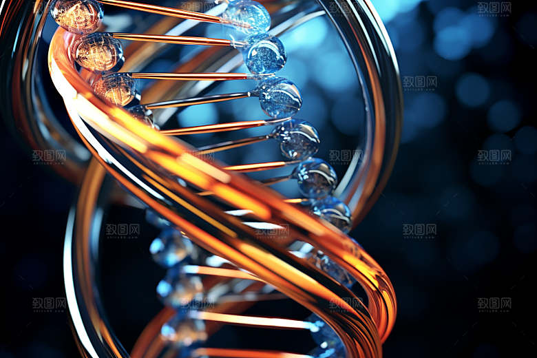 DNA螺旋结构3D显微效果图