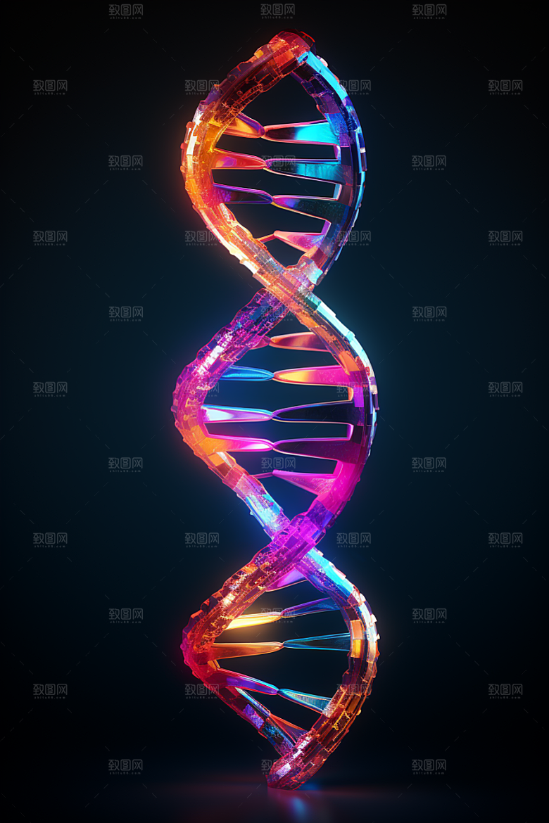 DNA螺旋结构微观生物效果图