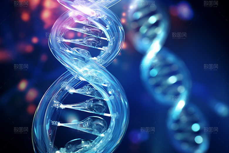 DNA螺旋结构科学微观效果图