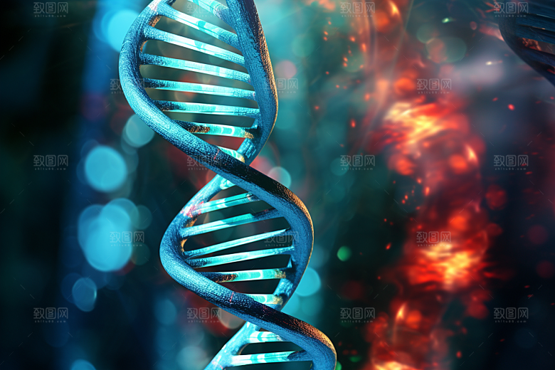 DNA螺旋结构生物微观效果图