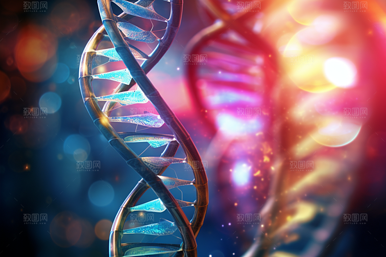 DNA螺旋结构立体科学效果图
