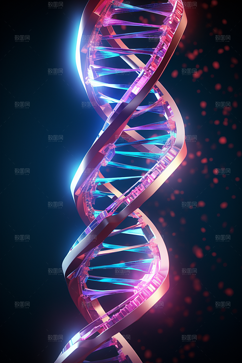 DNA螺旋结构科学3D效果图