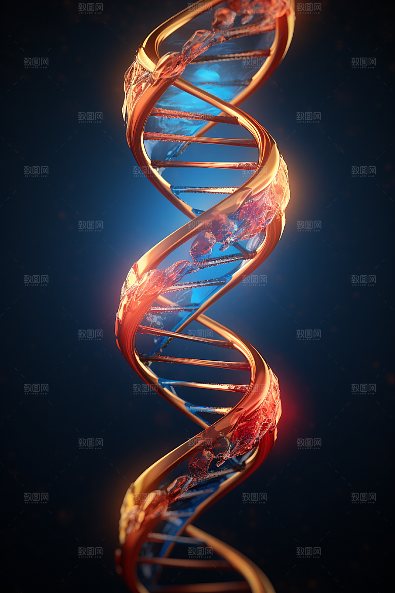 DNA螺旋结构生物模型效果图