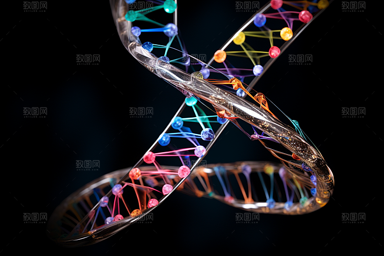 DNA螺旋结构微观科学效果图