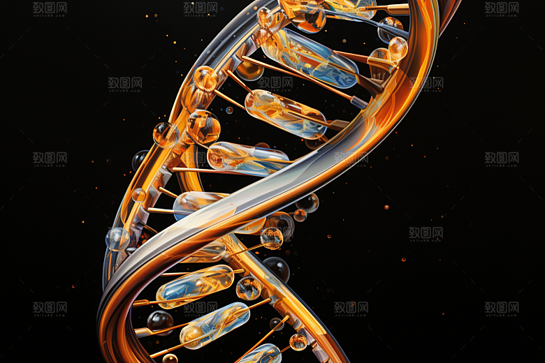 DNA螺旋结构显微生物效果图