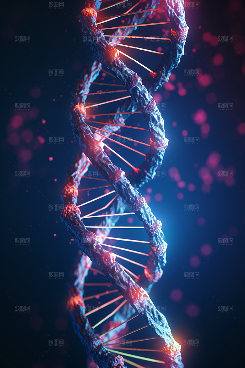 DNA螺旋结构微观3D效果图
