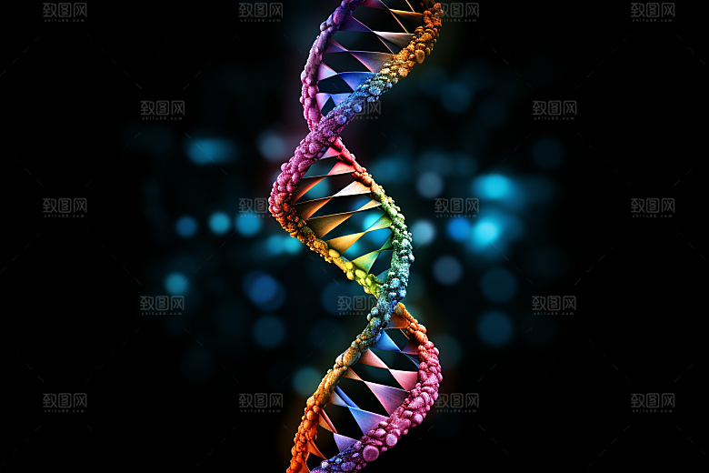DNA螺旋结构科学显微效果图