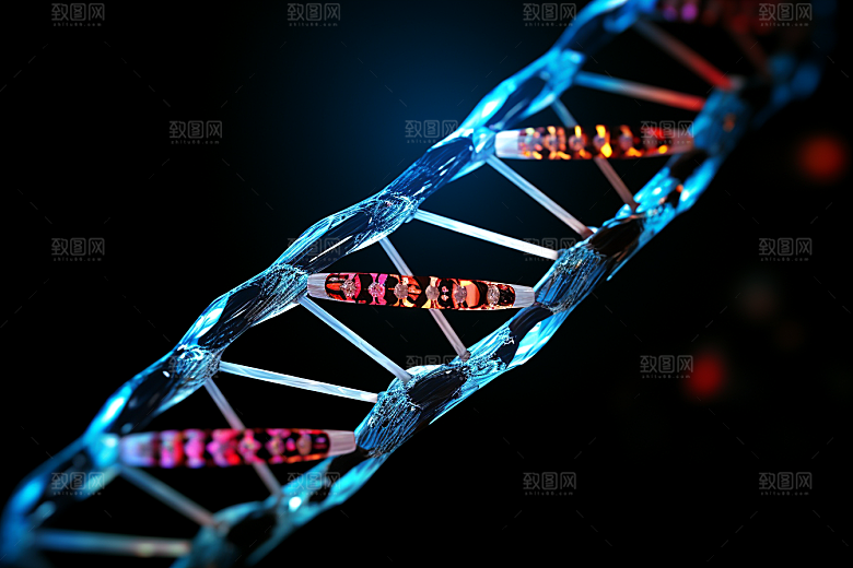 DNA螺旋结构生物模型效果图