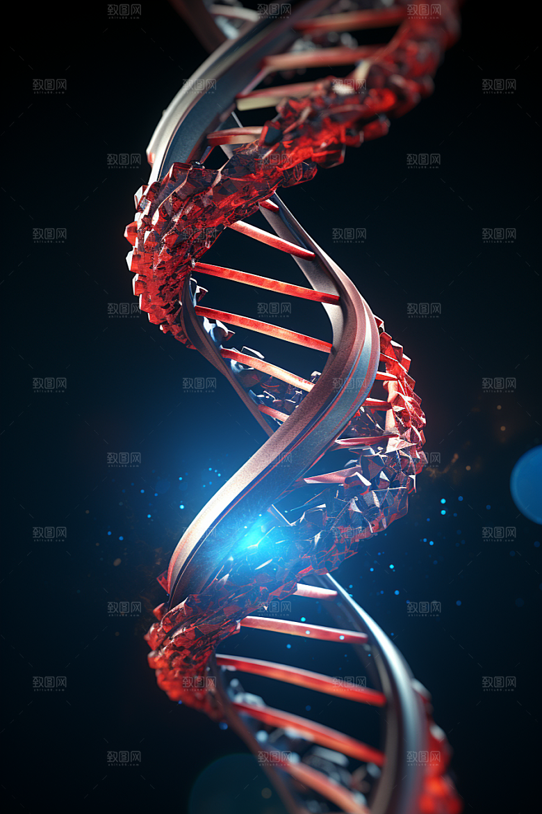 DNA螺旋结构立体科学效果图