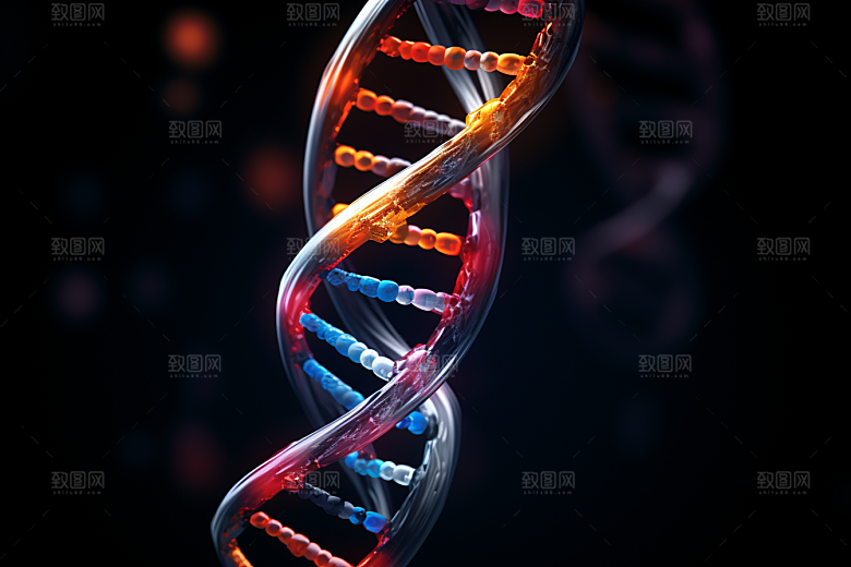DNA螺旋结构科学显微效果图