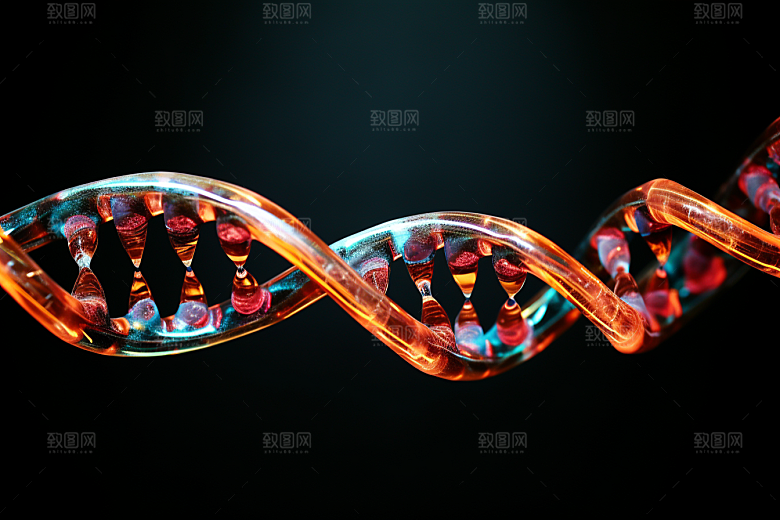 DNA螺旋结构微观渲染效果图