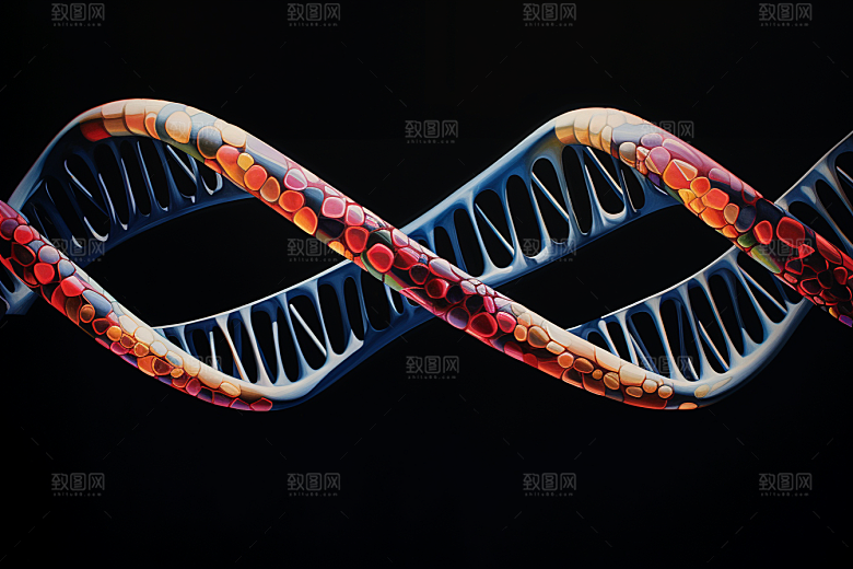 DNA螺旋结构基因生物效果图