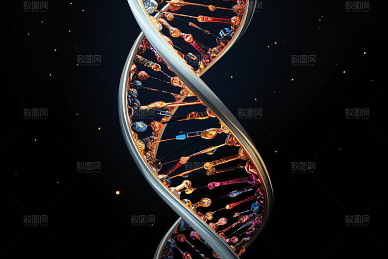 DNA螺旋结构科学立体效果图