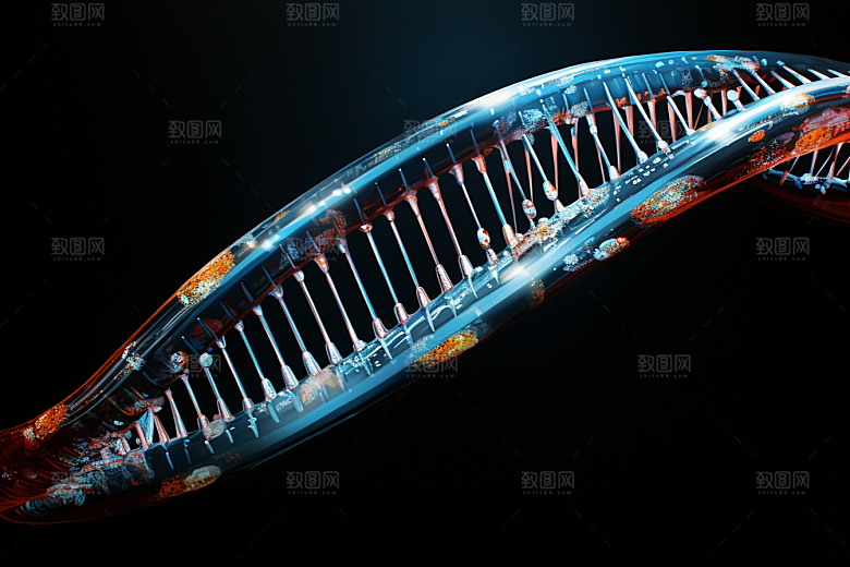 DNA螺旋结构生物3D效果图