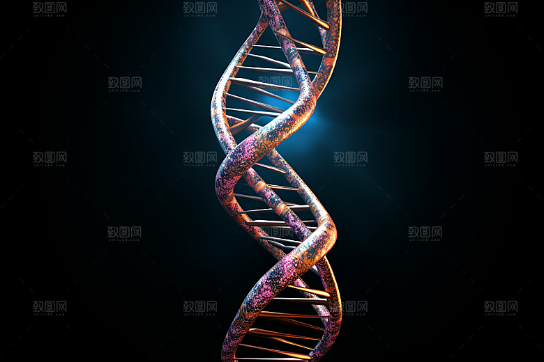 DNA螺旋结构显微科学效果图
