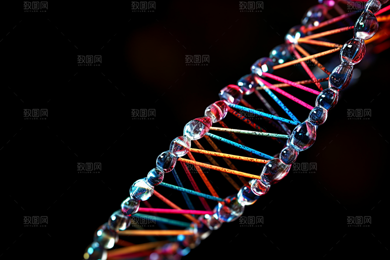 DNA螺旋结构显微科学效果图
