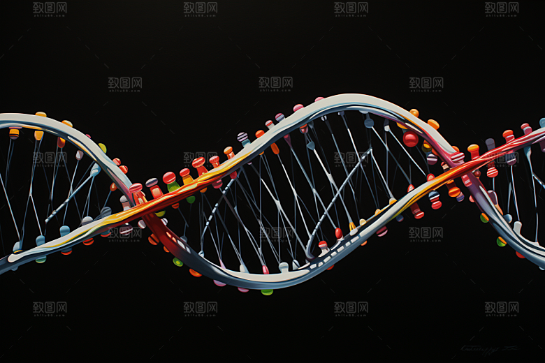 DNA螺旋结构医学立体效果图